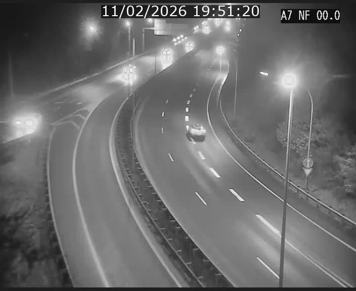 Caméra autoroute Luxembourg A7 - Echangeur A1/A7 Grünewald direction Tunnel Stafelter