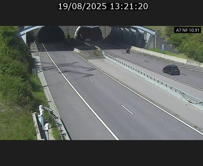 Caméra trafic Luxembourg - A7, Tunnel Gousselerbierg, entrée sud, direction Mersch