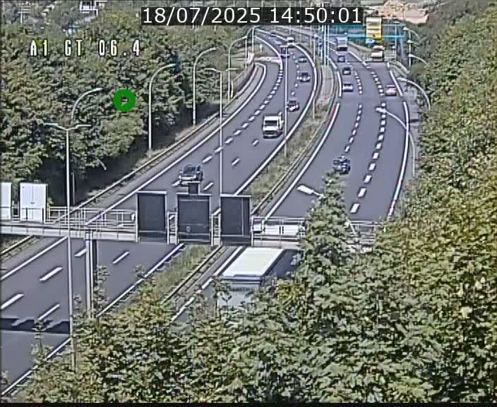 Traffic live webcam Luxembourg Hamm - A1 direction Sandweiler - BK 6.4