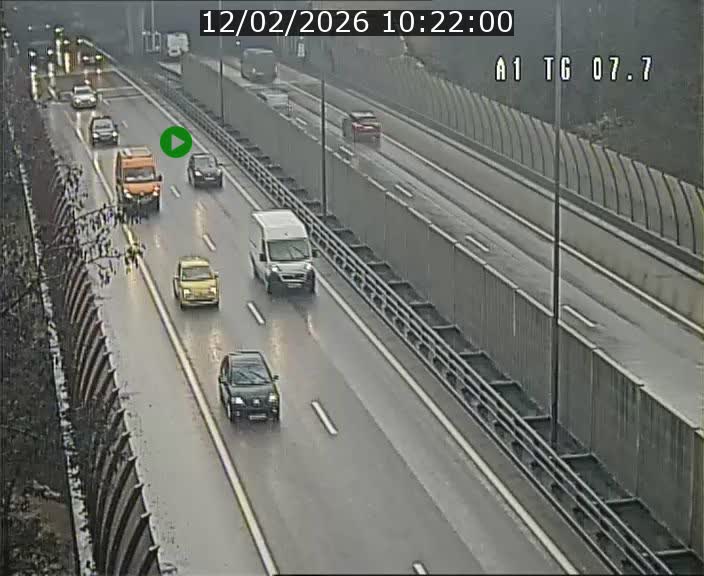 Traffic live webcam Luxembourg Kirchberg - A1 direction Luxembourg-ville - BK 7.7