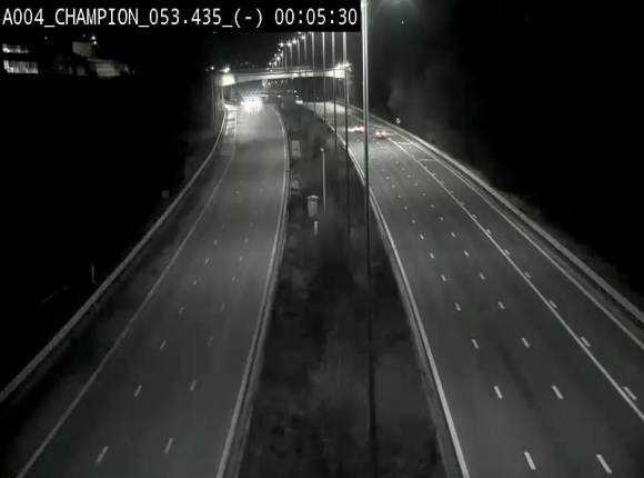 Webcam E411 à Champion, à proximité de Namur. Vue orientée vers Bruxelles