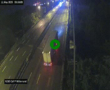 Webcam sur le périphérique de Bordeaux à l'est de la ville. Caméra située sur le Pont Mitterand sur la N230