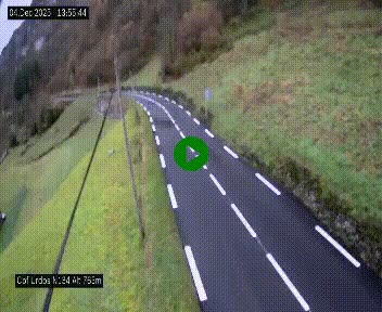Webcam dans les Pyrénées Atlantique au niveau du col d'Urdos et du fort du Pourtalet sur la N134, en direction du Col et du tunnel du Somport, à 765 mètres d'altitude