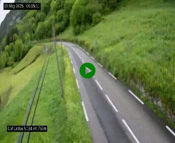 Webcam dans les Pyrénées Atlantique au niveau du col d'Urdos et du fort du Pourtalet sur la N134, en direction du Col et du tunnel du Somport, à 765 mètres d'altitude