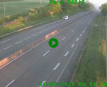 Caméra routière sur l'autoroute A20 à Saint-Hilaire-Bonneval, au sud de Limoges. Vue orientée vers Paris