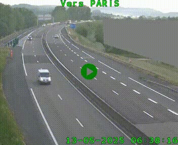 Caméra routière sur l'autoroute A20 à Brive-la-Gaillarde, à la jonction avec l'A89. Vue orientée vers Paris