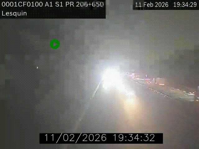 Webcam autoroute A1 à hauteur de Lesquin. Vue orientée vers Lille