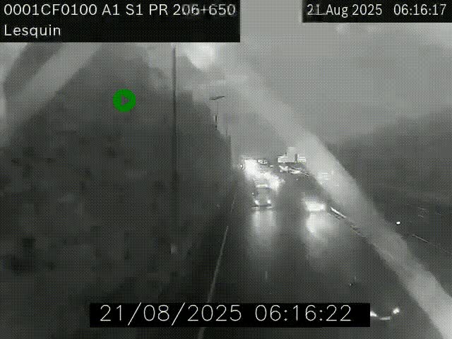 Webcam autoroute A1 à hauteur de Lesquin. Vue orientée vers Lille