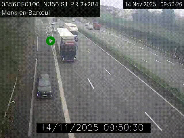 Webcam à l'entrée de Lille en direction du périphérique, à proximité de Mons-en-Baroeul sur la N356