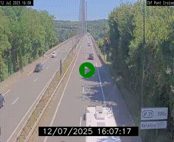 Webcam sur la N165 après le Pont de l'Iroise, à l'entrée de Brest