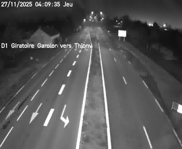 Webcam de surveillance sur D1 (France) à Ennery, cadrée vers Thionville, proposant une information routière utile aux déplacements quotidiens.
