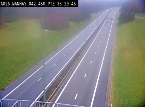 Webcam autoroute A26/E25 à hauteur de Manhay, à la jonction avec la N651 en direction de Liège - BK 42.4