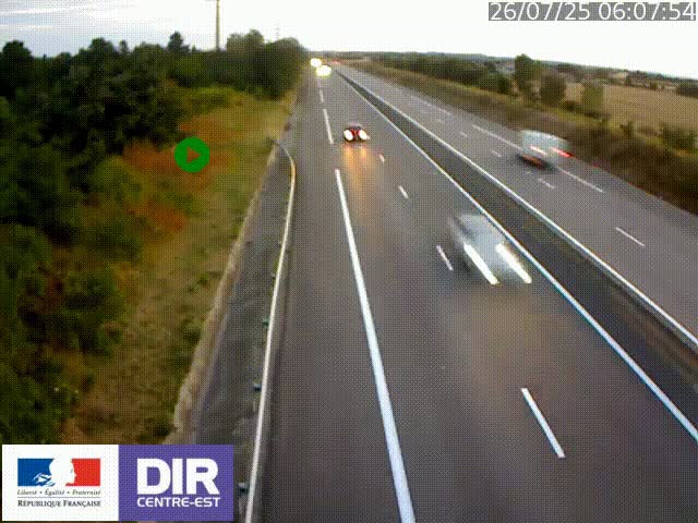 Webcam sur le contournement de Valence, sur la Nationale 7, à la jonction avec la N532, caméra orientée vers Grenoble
