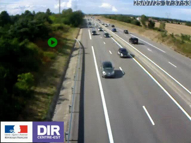 Webcam sur le contournement de Valence, sur la Nationale 7, à la jonction avec la N532, caméra orientée vers Grenoble