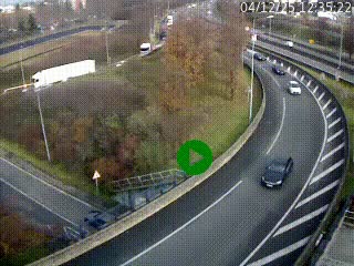 Caméra autoroute à la jonction entre l'A7 et la D301 (Boulevard urbain Sud de Lyon) à Feyzin, au sud de Lyon. Vue orientée vers Mions