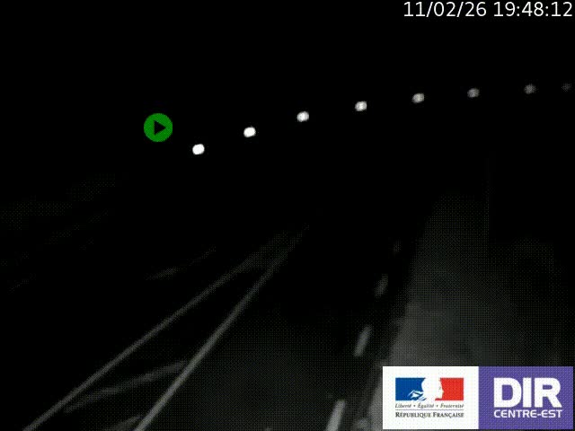 Webcam sur le col Pin Bouchain, vue orientée vers Roanne, en provenance de Lyon sur la nationale 7 (N7)