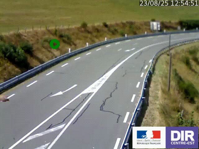 Webcam sur le col Pin Bouchain, vue orientée vers Roanne, en provenance de Lyon sur la nationale 7 (N7)