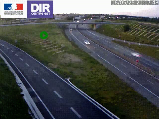 Webcam sur le contournement de Valence, sur la Nationale 7, caméra orientée vers Lyon