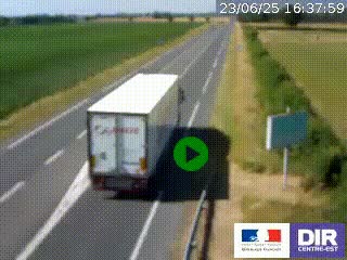 Webcam routière sur la RN7 à hauteur de Toulon-sur-Allier, entre Moulins et Vichy