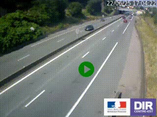 Caméra autoroutière sur l'A47 à hauteur de Givors, a proximité de Lyon. La webcam est orientée vers Lyon