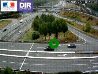 Webcam traffic à Grenoble-sud sur l'autoroute A480. Vue orientée vers l'entrée et la sortie de Grenoble