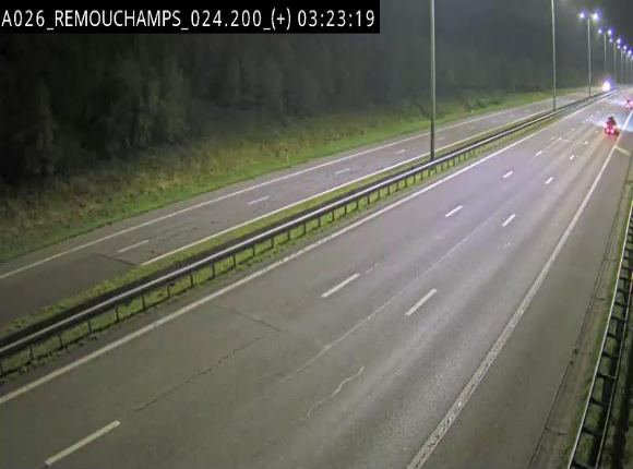 Webcam à hauteur de Spa entre la sortie Remouchamps et la sortie Stavelot. Vue orientée vers les Ardennes