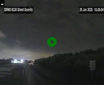 Webcam routière sur N338 à hauteur de Grand-Quevilly en périphérie de Rouen. Vue orientée vers Rouen