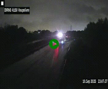 Webcam autoroute A150 à hauteur de La Vaupalière en périphérie de Rouen. Vue orientée vers Rouen