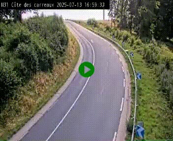 Webcam en haut de la Côte des Carreaux sur la N31 à Avesnes-en-Bray. Vue orientée vers Rouen
