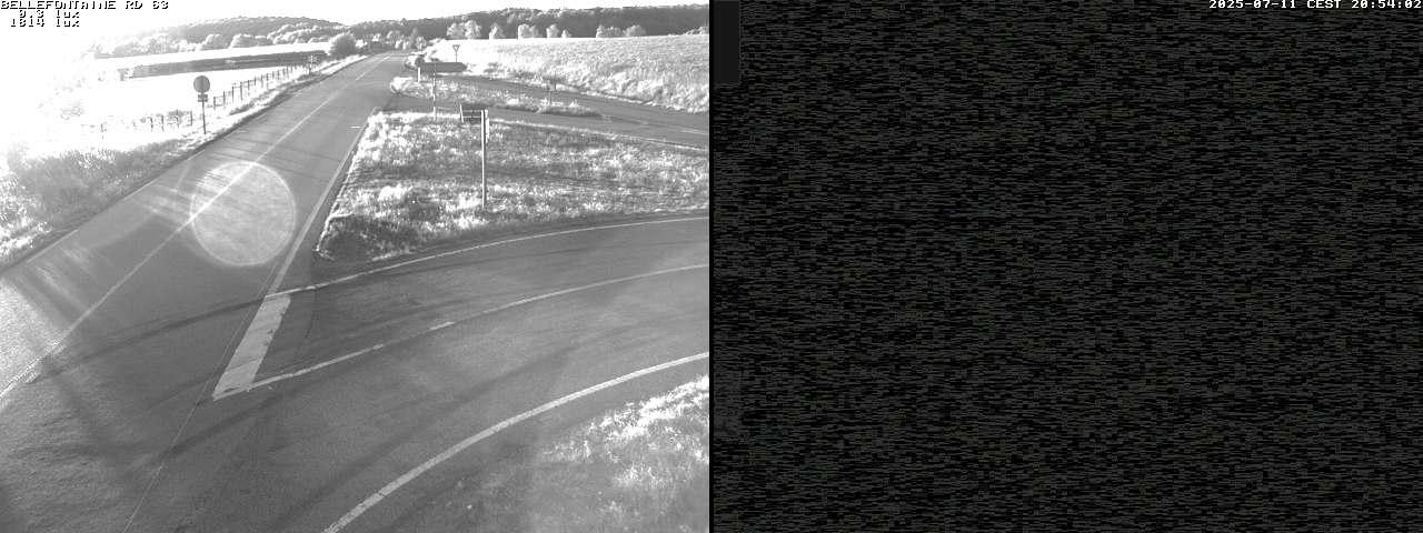 Webcam à Bellefontaine dans les Vosges à 552 mètres d'altitude sur la D63, à la jonction avec la D20A