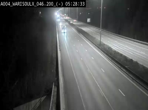 Webcam sur l'E411 à proximité de la jonction avec l'E42 à Warisoulx. Vue orientée vers le nord
