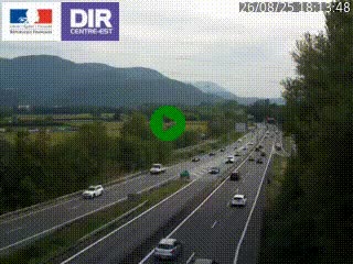 Caméra trafic à Meylan sur la Rocade-Sud de Grenoble en direction d'Aix-en-Provence