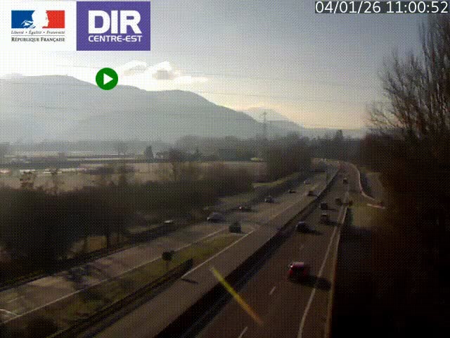 Caméra trafic à Meylan sur la Rocade-Sud de Grenoble en direction d'Aix-en-Provence