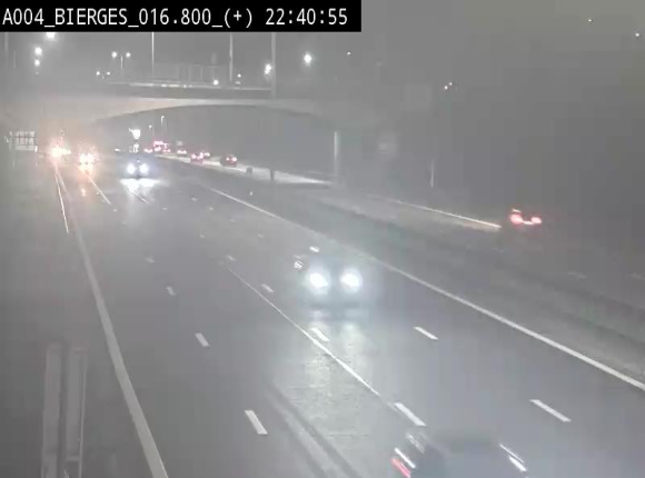 Webcam à Wavre, à hauteur de la sortie 5 Bierges. Vue orientée vers Namur