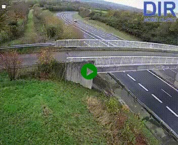 Webcam sur A84 à hauteur de Pont-Farcy, au niveau du pont autoroutier sur la Vire, au sud de Saint-Lô
