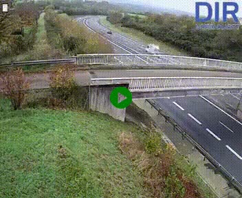 Webcam sur A84 à hauteur de Pont-Farcy, au niveau du pont autoroutier sur la Vire, au sud de Saint-Lô