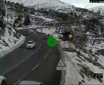 Webcam au carrefour de la croisade, à la jonction entre la N22 et la N320, avant le poste de douane franco-andorrane. Webcam à 1790 mètres d'altitude