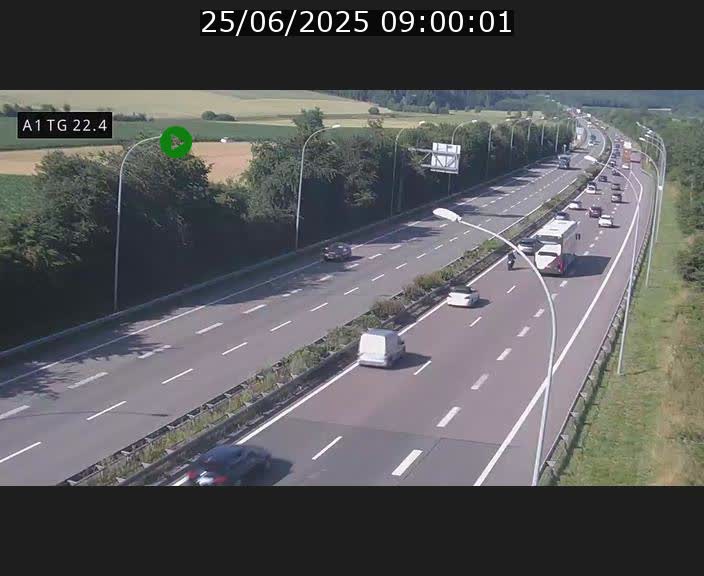Traffic live webcam Luxembourg Flaxweiler - A1 direction Luxembourg - BK 22.4