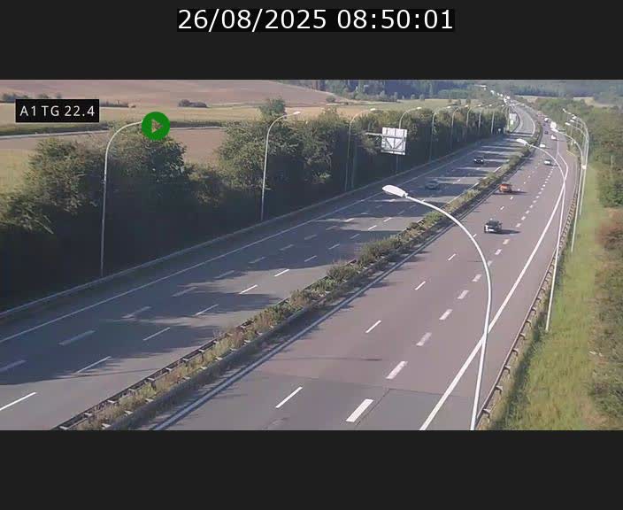 Traffic live webcam Luxembourg Flaxweiler - A1 direction Luxembourg - BK 22.4