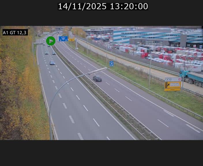 Traffic live webcam Luxembourg Senningerberg - A1 direction Allemagne - BK 12.3