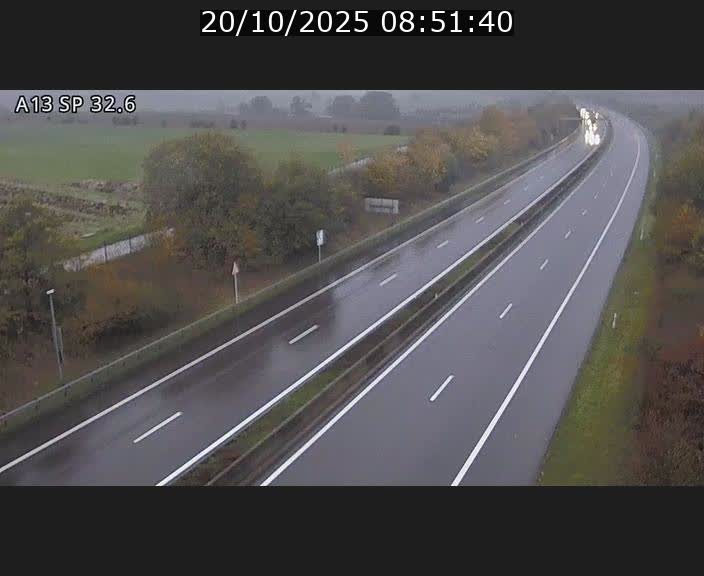 Webcam info trafic A13 à hauteur de Mondorf-les-bains. Vue orientée vers Altwies
