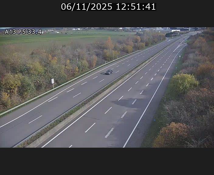 Webcam trafic sur A13 à hauteur de Mondorf-les-Bains en direction d'Altwies