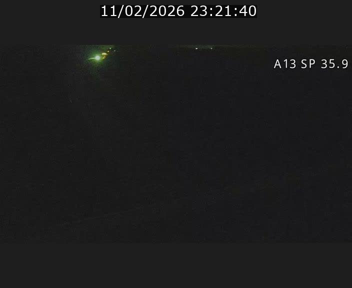 Webcam trafic sur A13 à l'entrée ouest du tunnel Markusbierg à Remerschen. Vue orientée vers Mondorf-les-Bains.