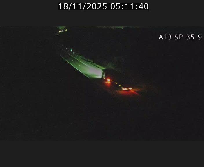 Webcam trafic sur A13 à l'entrée ouest du tunnel Markusbierg à Remerschen. Vue orientée vers Mondorf-les-Bains.