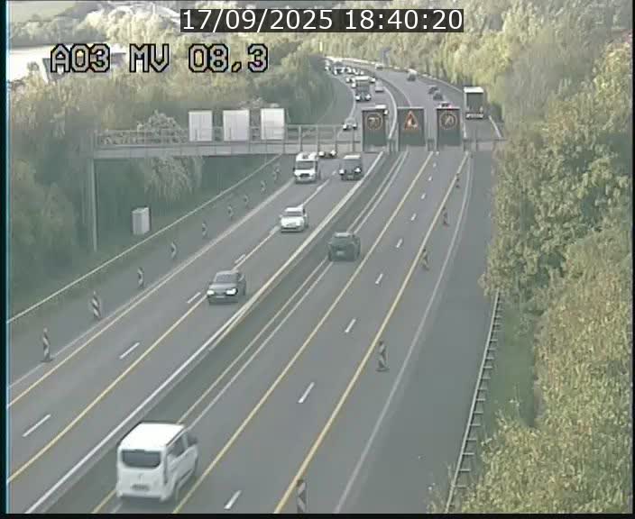 Webcam Autoroute après la Croix de Bettembourg en direction de Luxembourg sur l'A3