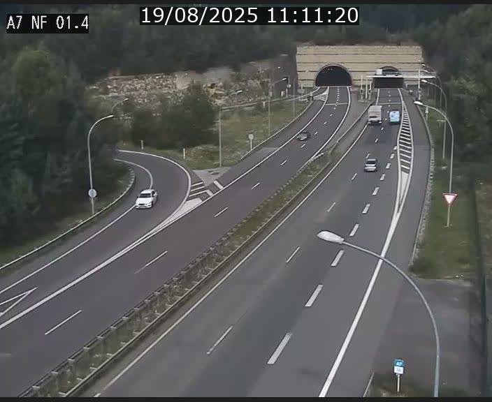 Caméra autoroute Luxembourg A7 - Echangeur Waldhaff - direction Tunnel Stafelter
