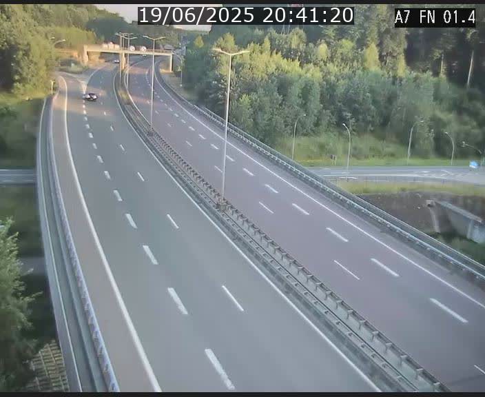 Caméra autoroute Luxembourg A7 - Tunnel Stafelter - direction Echangeur Grünewald