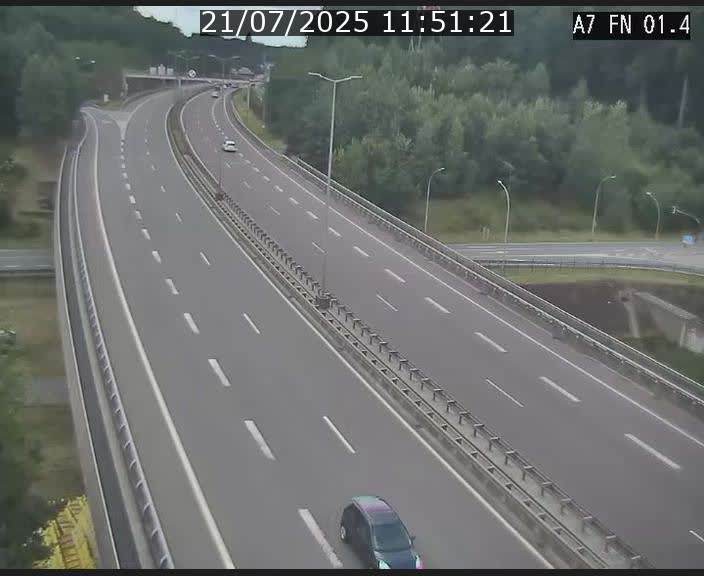 Caméra autoroute Luxembourg A7 - Tunnel Stafelter - direction Echangeur Grünewald