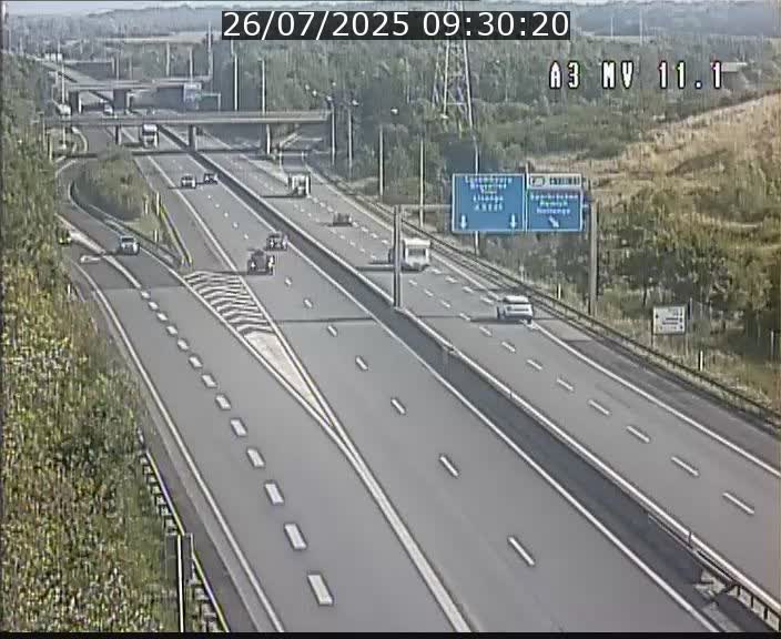 Traffic live webcam Luxembourg Croix de Bettembourg A3 - BK 11.1 - direction Luxembourg-ville