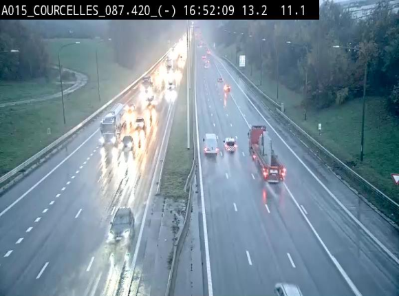 Webcam autoroute Belgique - Viesville - E42 direction Mons - BK 84.35